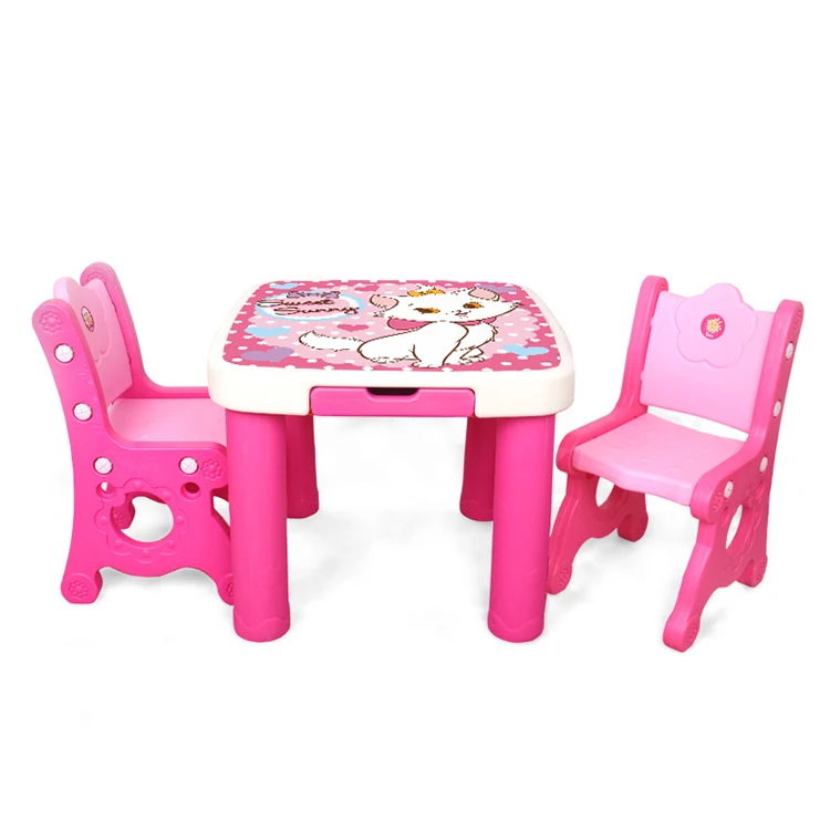 Multifunction Kids Study Drawing Table Chair Set Kids Plastic Furniture Study Table And Chairs
