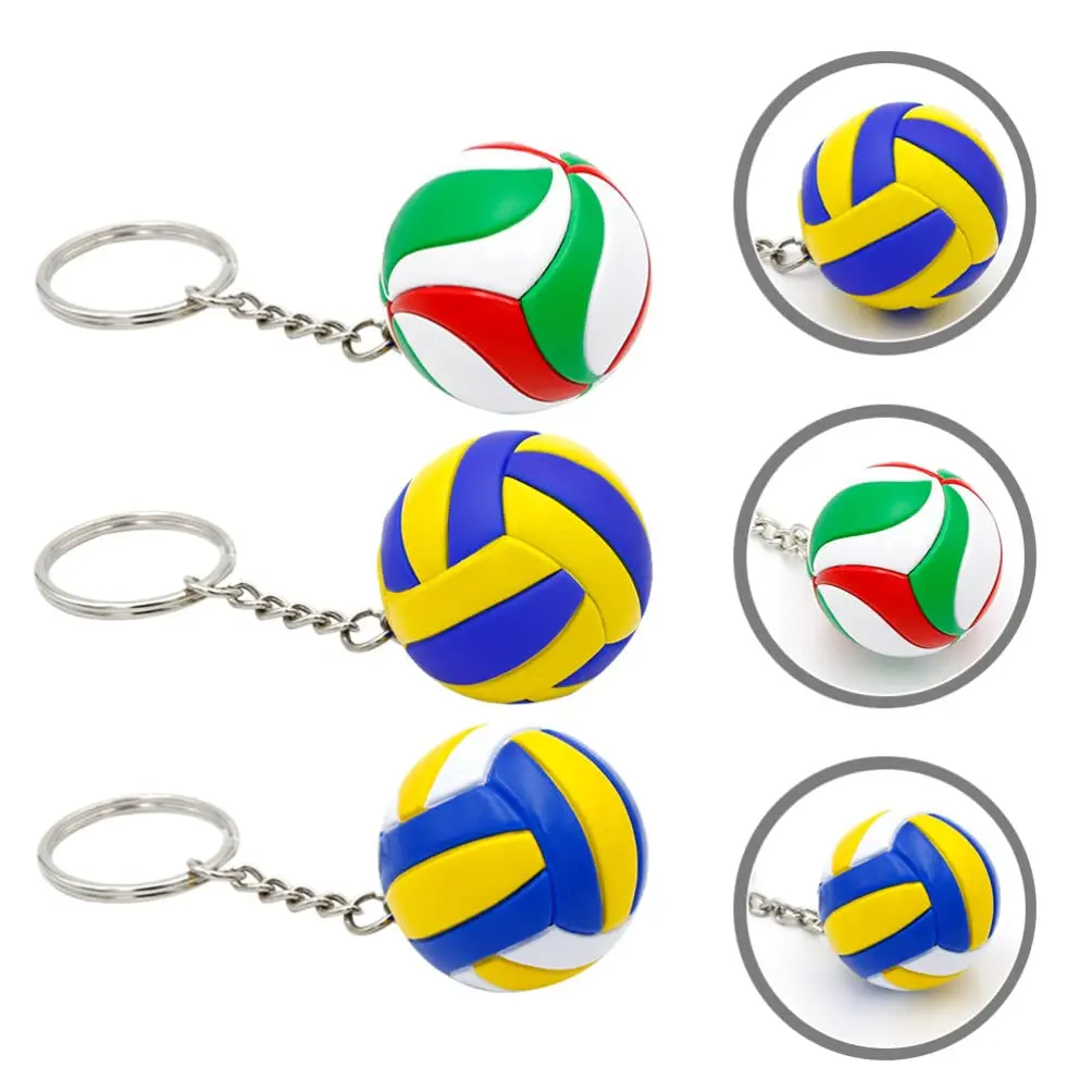 Promotional customized souvenir small gift anime volleyball keychain 3d PVC volleyball pendant plastic keychain
