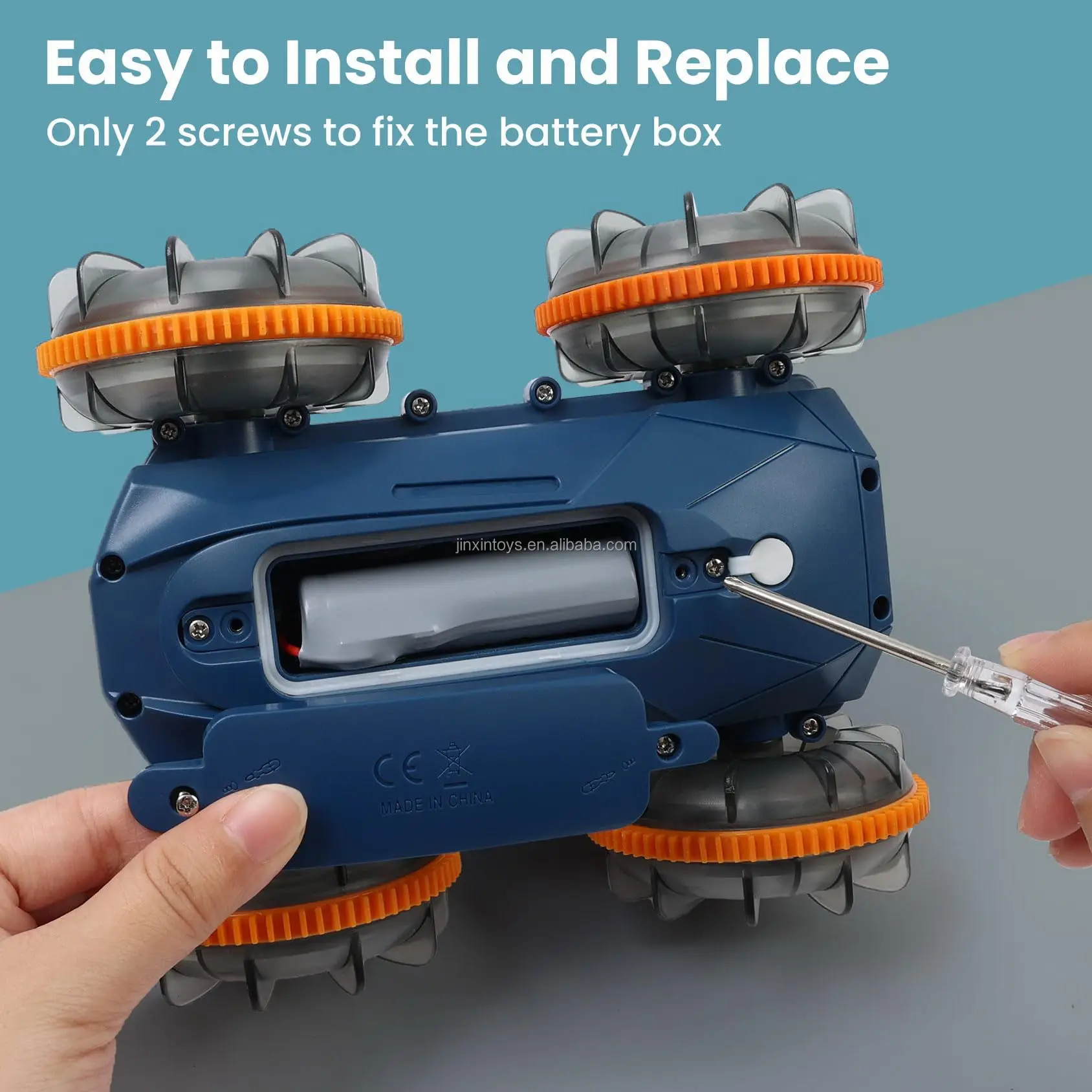 2024 Innovative Trends 2.4GHz 4WD Dual Control 3in1Amphibious Remote Control Car Tank Toy Water Squirt RC Stunt Car With Lights