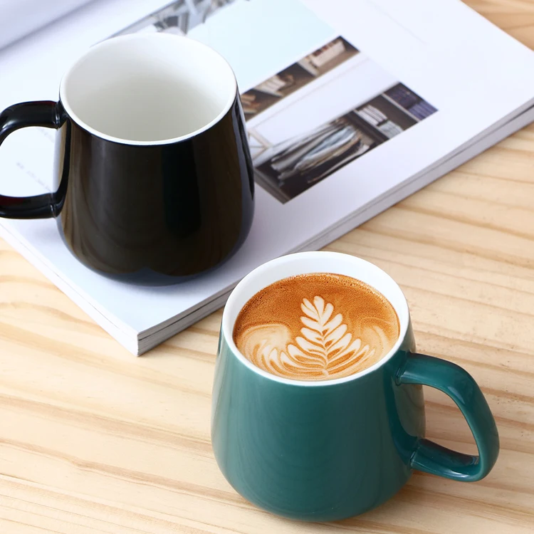 Personalized Warming Ceramic Mug with Handle - Porcelain Mug for Hot Drinks and Milk Custom Logo for Business Gifts