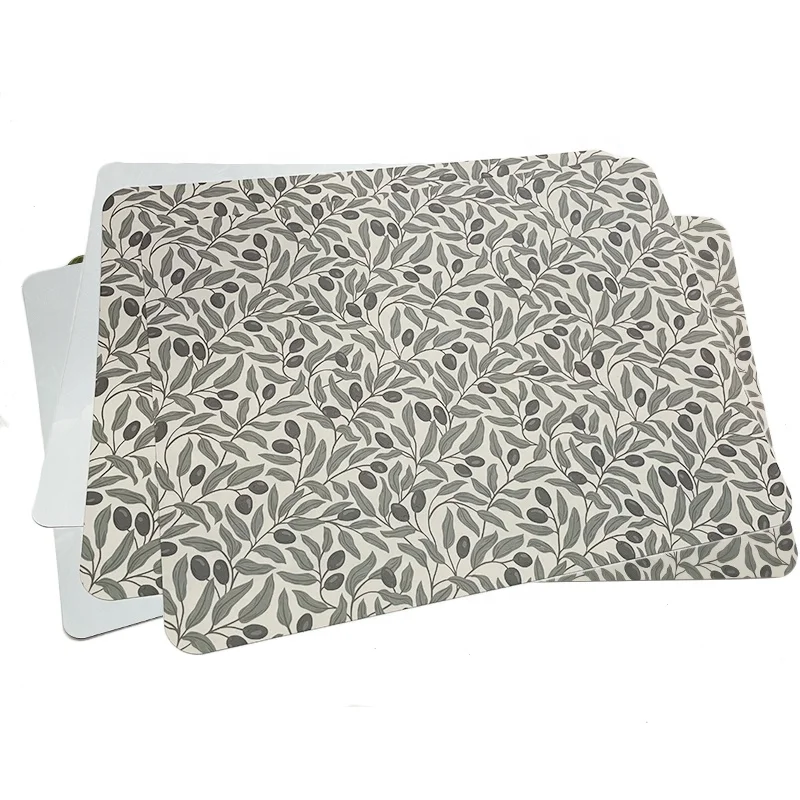 Custom Eco Printed Rectangle Round Washable Heat Resistant pp plastic placemats for dining table christmas