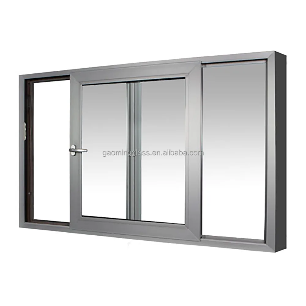 Sliding Double Glazed Glass Window 2023 Project Hurricane Impact Windows Modern Customized Office Luxury Aluminum Graphic Design