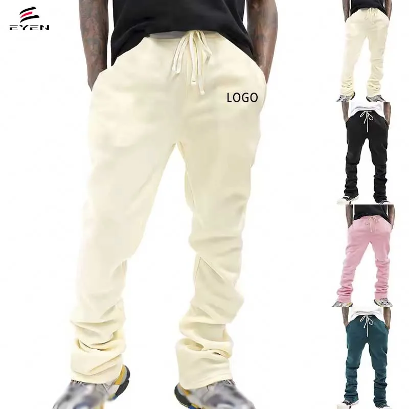 Custom Logo High Quality Mens Jogger Fashion stacked track pants men casual trousers for men Sweat pants stacked flare pants
