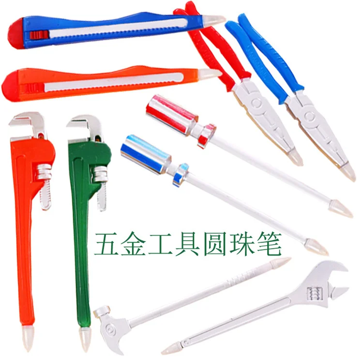 Hardware Tools Hammer Spanner Screwdriver Shape Multi Purpose Plastic Ball Pen