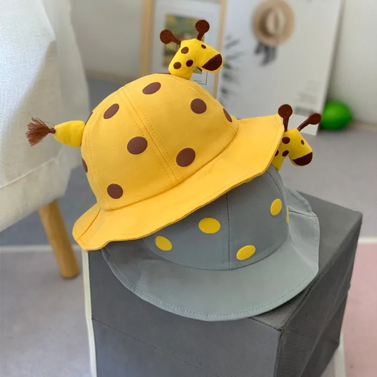 Giraffe Dot Sun Hat For Babies Cute 1-2 Years Baby Cotton Thin Fisherman Hat Summer New Born Baby Hat