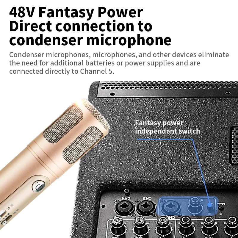 Lihui TT8 Bluetooth Professional Speaker 8inch Outdoor Performance Portable  with Battery  Bluetooth Speaker