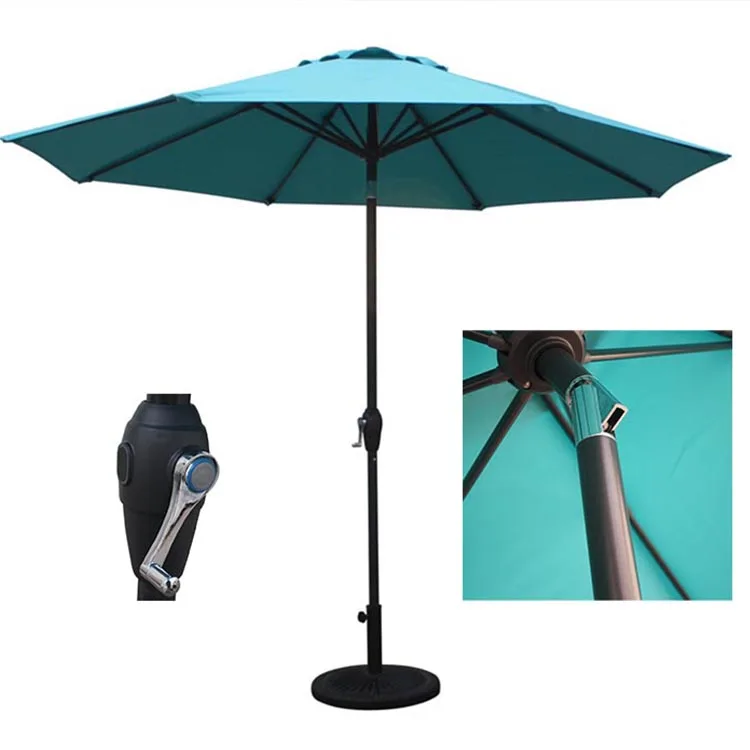 2.7M/ 9FT Outdoor Garden Market Patio Umbrella beach umbrella Push Button Tilt steel crank parasol for sale