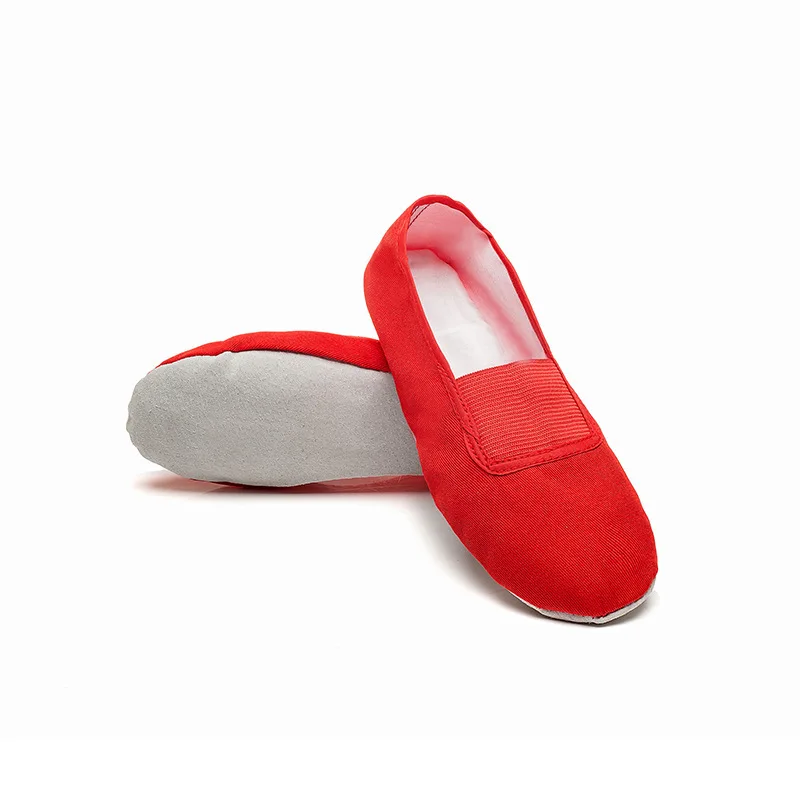 Wholesale hot Ballet Dance Shoes Split Sole Satin Gymnastic Flats with Ribbon
