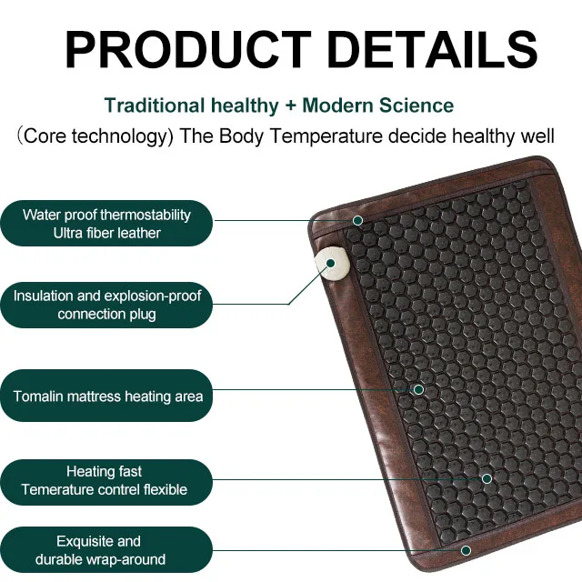 Tourmaline mattress far infrared heating health care abdomen shoulder neck waist leg massage hot compress treatment mat