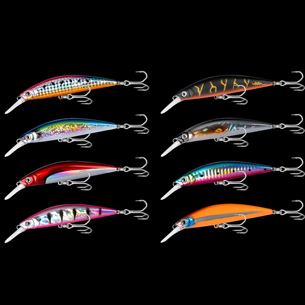 UV Luminous Effect 90mm 30G Salt Water Artificial Perch Barracuda Bait ABS and Silicone Minnow Lure for Trout Fishing in River