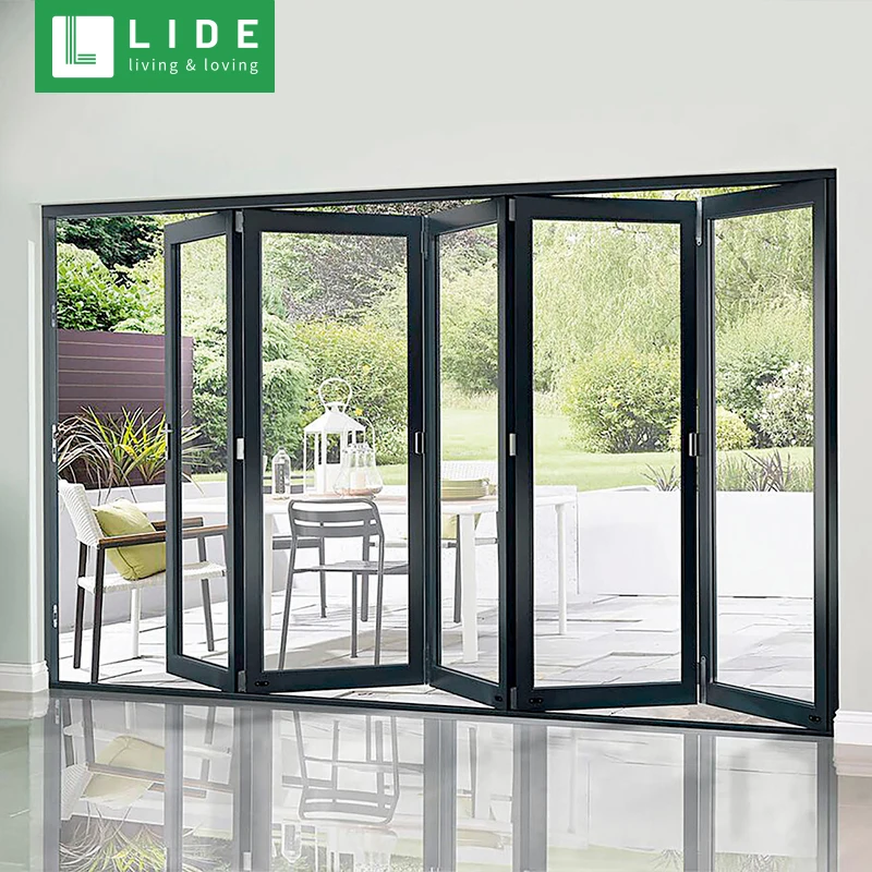Folding door for restaurant bi fold doors glass folding door system