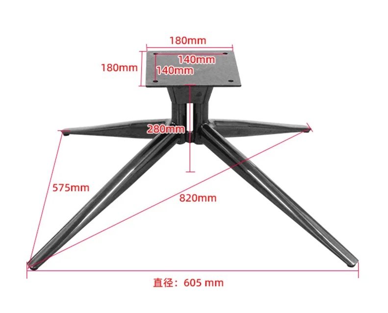 Professional produce electroplating 4 stars swivel chair basa furniture leg chair accessories