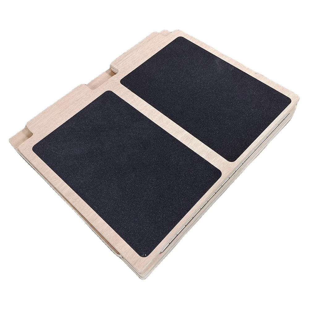 Foldable Design Wooden Slant Board Calf Stretcher Adjustable Incline Ankle and Foot Stretching Board with Non Slip Surface