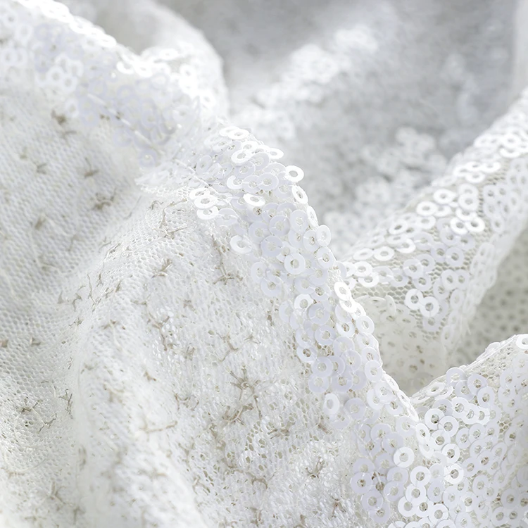 Tejido De Lentejuelas De 3 mm Tejido De Vestido Bordado Sparkling Shimmering Fabric 3mm Sequin Fabric Embroidery Dress Fabric