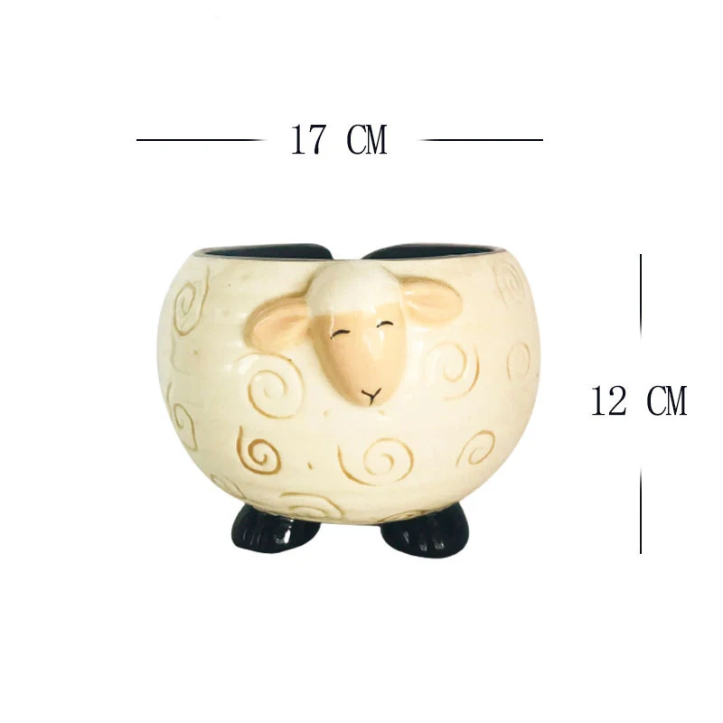 Creative Ceramic Animal Sheep Shape Yarn Bowls For Knitting