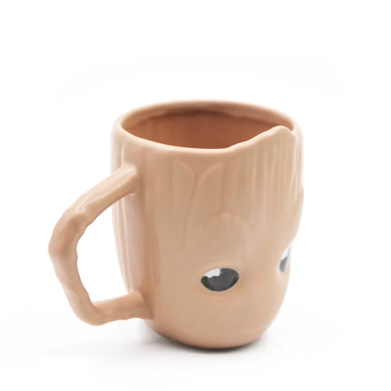 Custom 3D Stereo Creative Ceramic Groot Shape Tea Milk Coffee Cup Customized Anime Cartoon Ceramic 3D Mugs