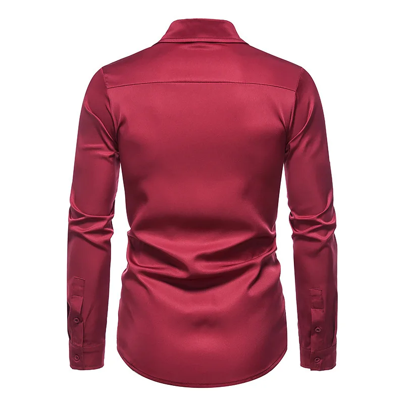 Cotton Autumn Outdoor Spot Slim-fit Ordinary Shirt Youth Pure Color Men Casual Shirt