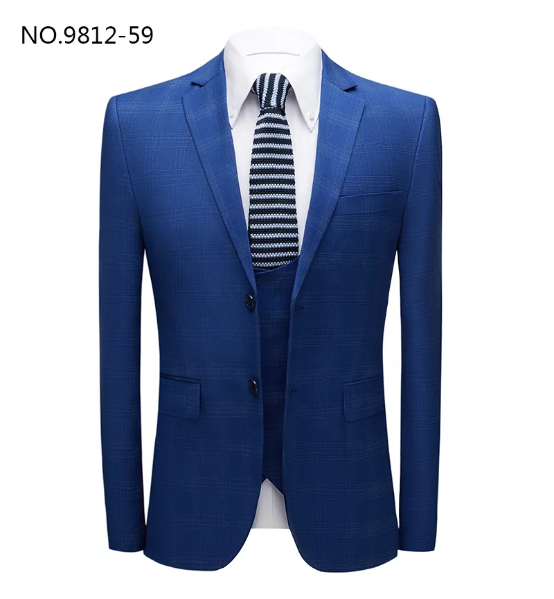 Duobel breast 3 buttoned waistcoat suits set