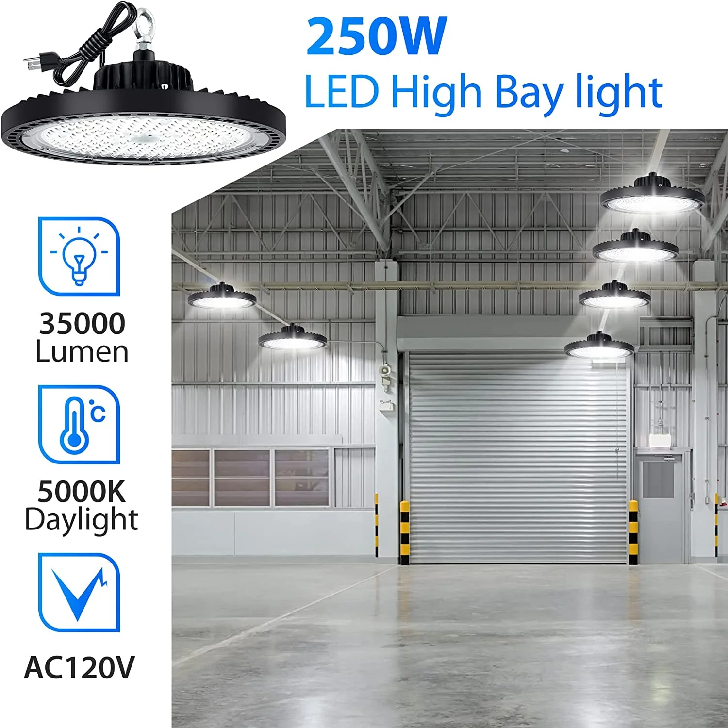 IP65 high bay light multi-power CCT selection 100W 150W 200W 240W warehouse UFO Led high bay light