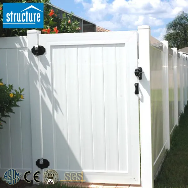 Hot sale pvc fence boards panel outdoor garden privacy fence with gate