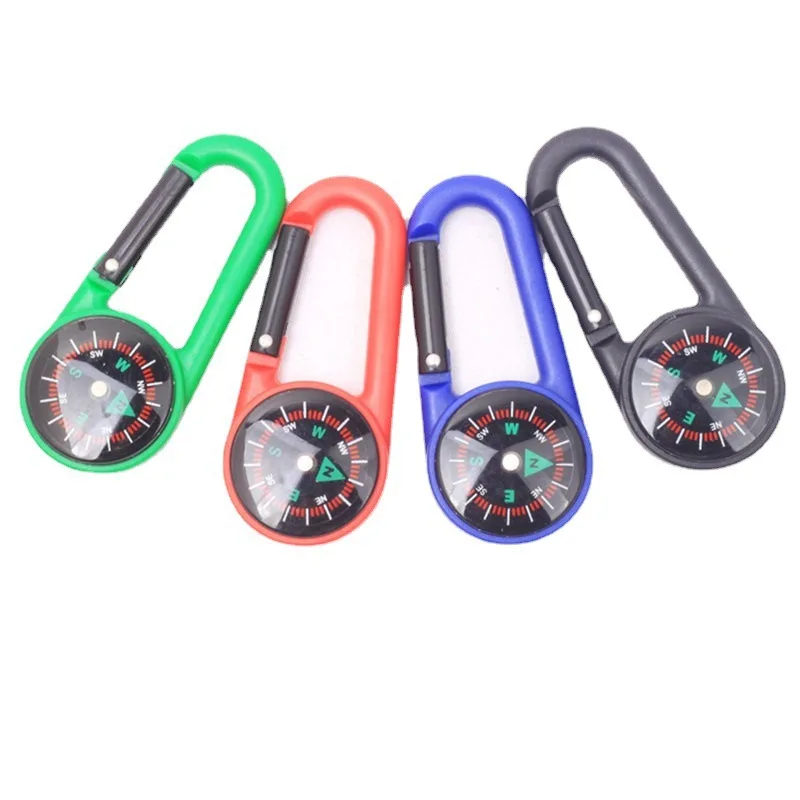 Outdoor camping survival carabiner hook compass D-shaped carabiner bottle cage buckle clip