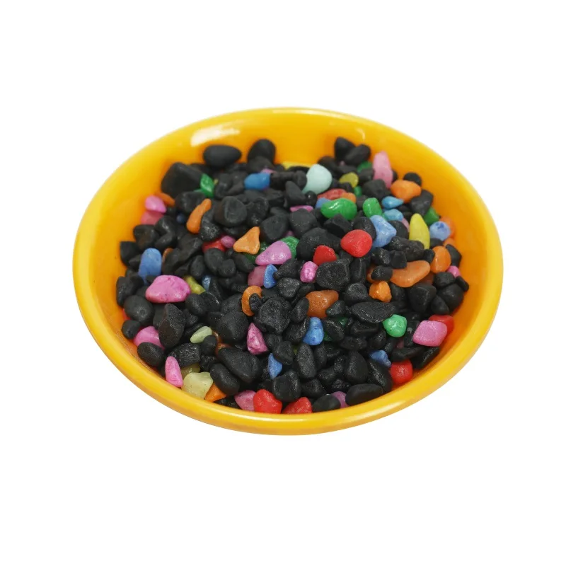 China Manufacturer Customizable Color Pebble Dyed Stones For Fish Tank Bottom Sand
