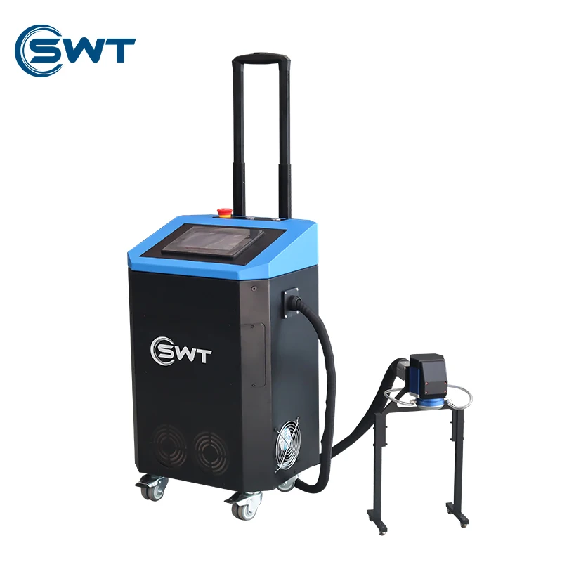 Mini Portable Trolley Case Pulse Laser Cleaning Machine 100W pulse laser rust removal for engine cylinder oxide layer