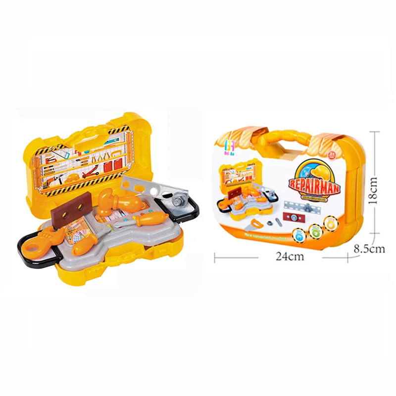 Plastic portable suitcase DIY tool set role play educational kids engineering tool toys
