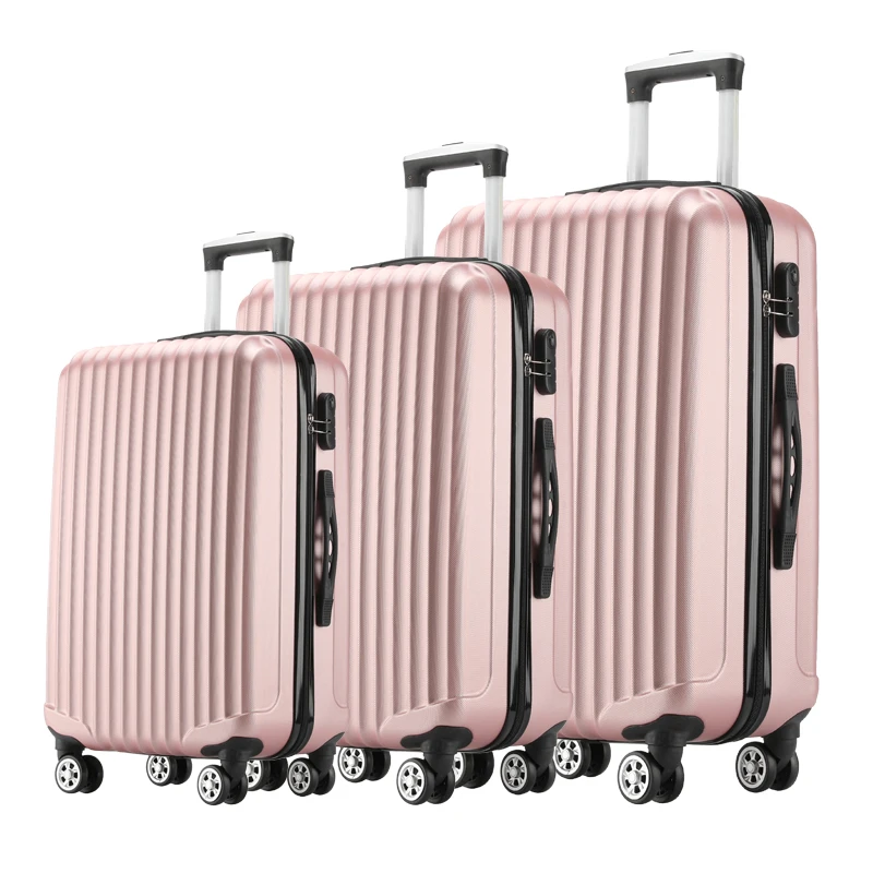 High Quality ABS 20/24/28' 3 Piece Set Luxury Travel Trolley Bag Luggage Sets  Universal wheel trolley luggage