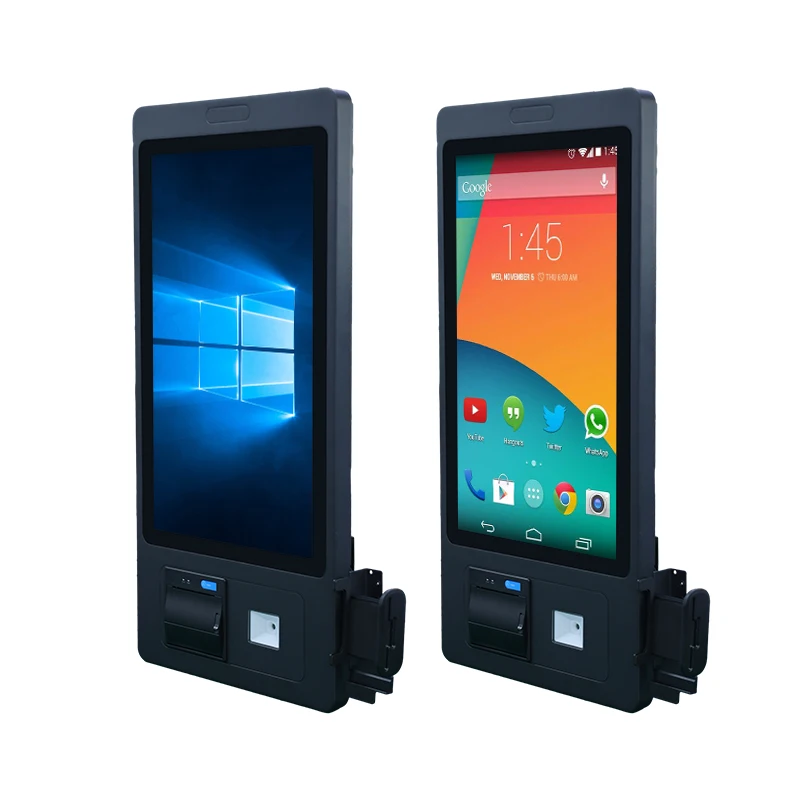 Hot Sell 21.5 Inch Touch Kiosks Payment Android Wins Terminals Thermal 80 mm Printer Self Service Pos Kiosk Machine