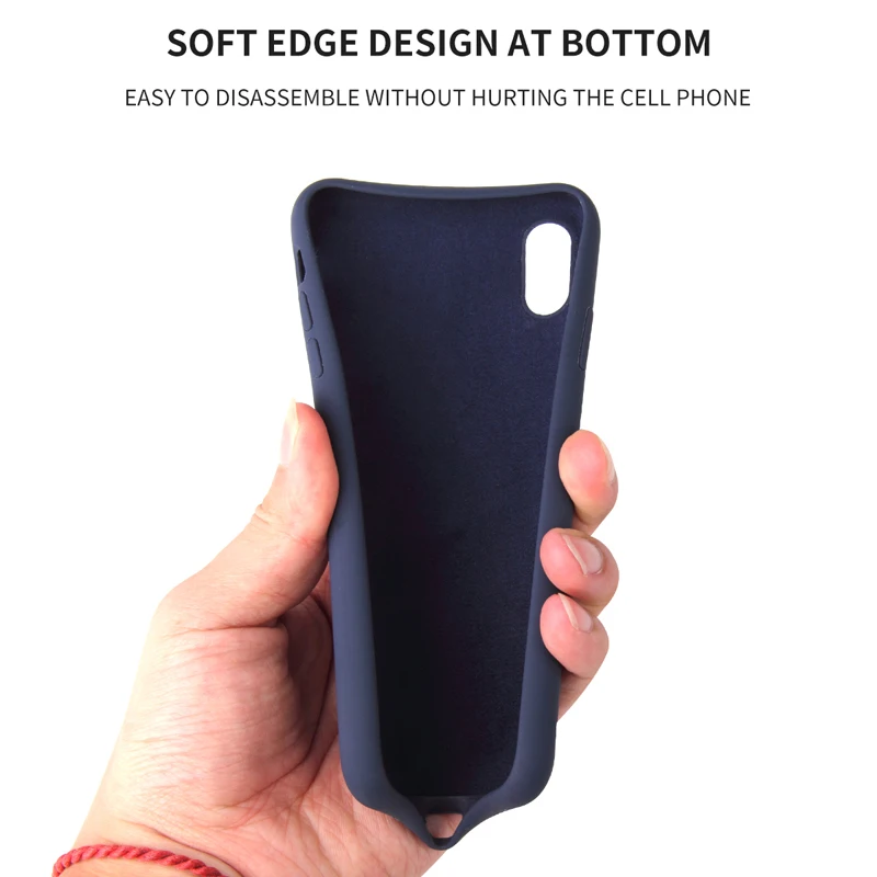 Black Phone Case For iPhone X Case Genuine Liquid Silicone Back Cover Phone Shell For iPhone 6/7/8/Xs Max Rubber Case