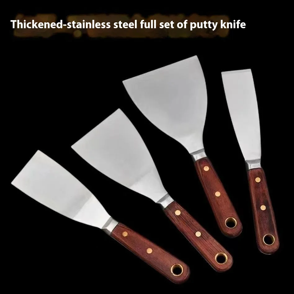 Factory Cheap Full Tang Flexible Stainless Steel Blade Painting Tools Rosewood Handle Putty Knife Knives