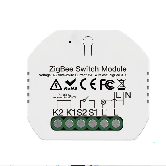 2022 new Zigbee hidden smart switch 1 way hidden breaker 1 Gang (non-single fire)  work with tuya smart life APP