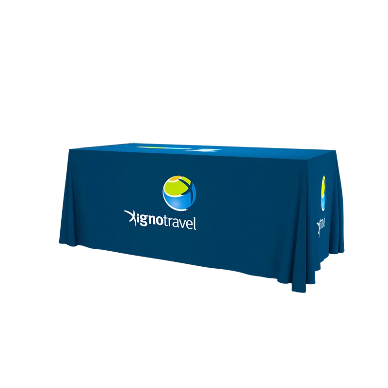 Custom Printed Trade Show Advertising Stretch Rectangular Table Cloth Spandex Table Cover Customized 100% Polyester