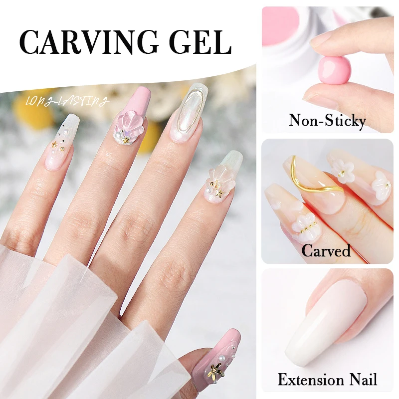 private label 3d diy soak off build gel nail painting soft carving gel for nail decoration