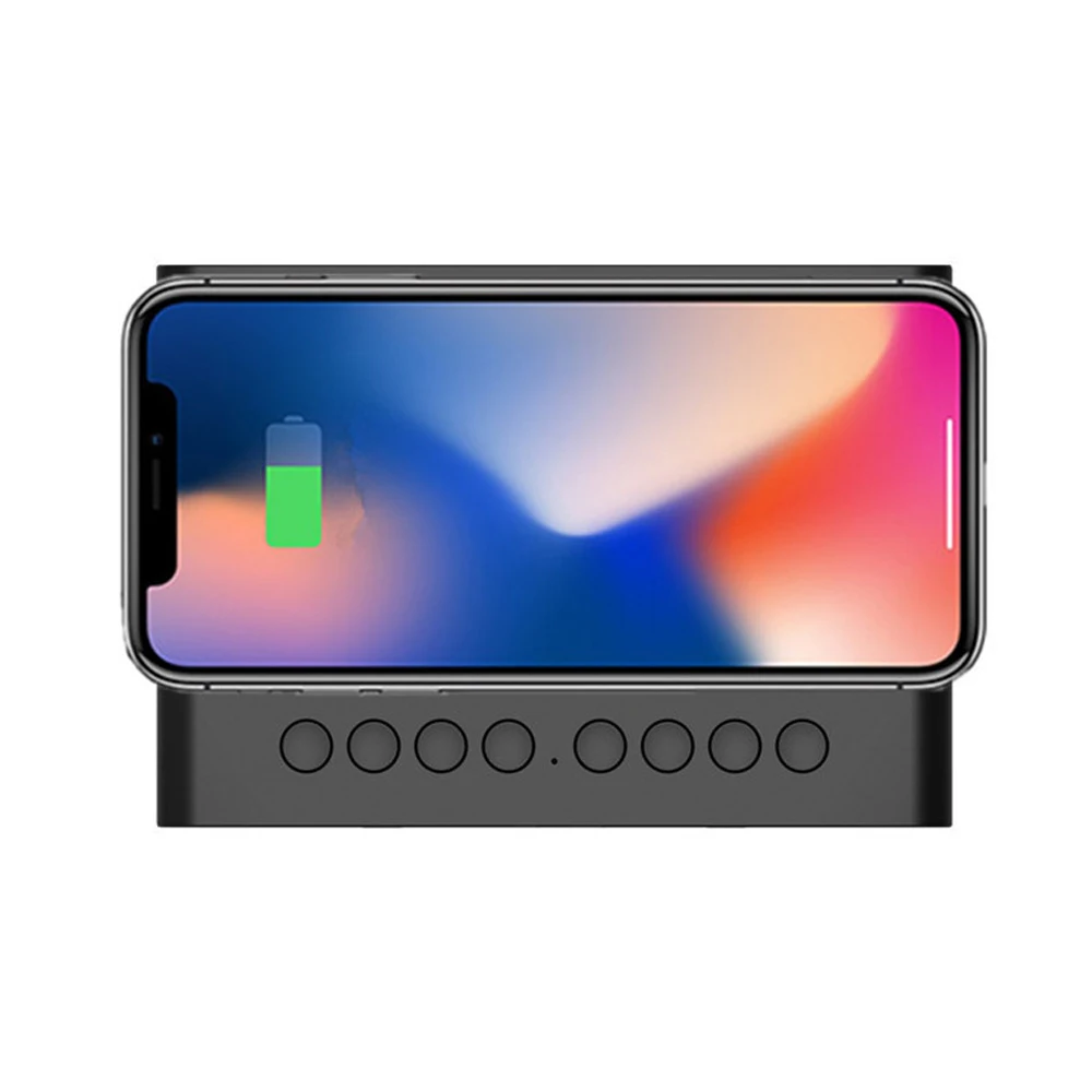 New Arrivals Phone Wireless Charger LED Digital Alarm Clock Blue tooth Stereo Speaker BT5.0 Version