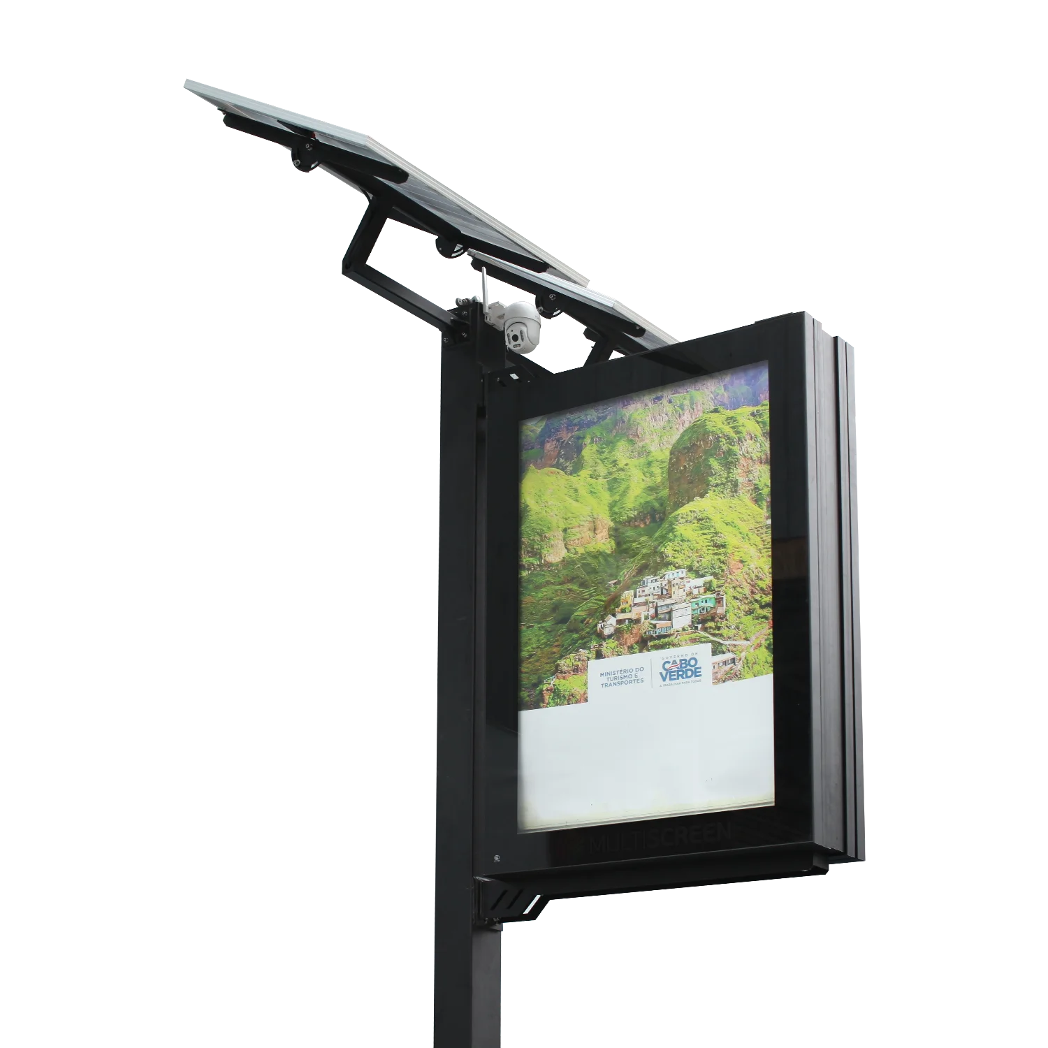2023 new design stylish energy-saving solar powered  Light Pole Sign Board Light box with scrolling kit