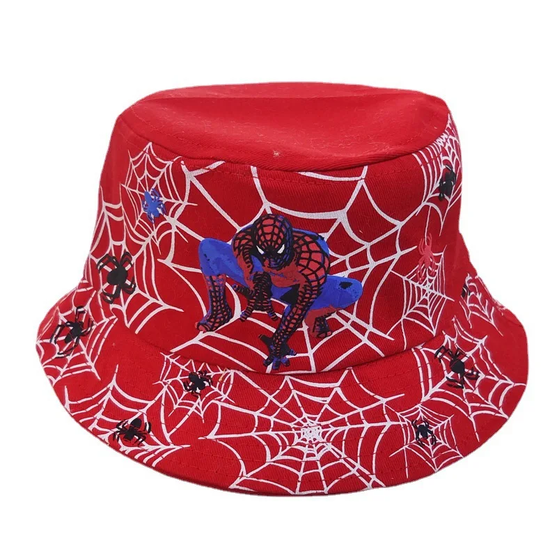 Wholesale Summer Sun Hat Custom Children Spiderman Cotton Bucket Hat For Kids
