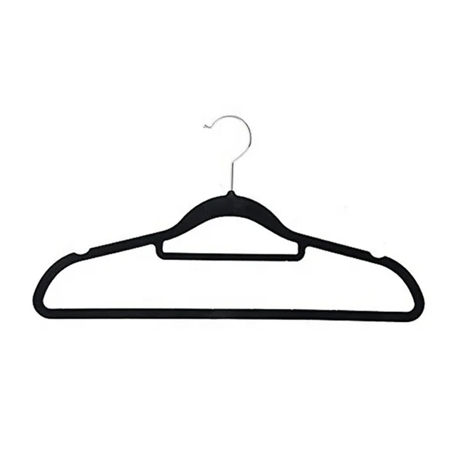 Factory Wholesale Flocked Household Items Non-slip with Metal Hook for Home Storage & Organization Velvet Hangers Clothes Hanger