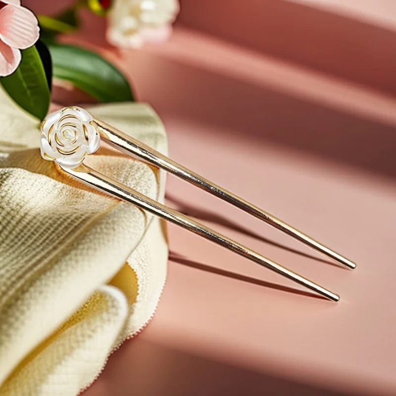 Baiyiyuan Cheap Silver Golden Lotus Flower Bowknot Decorative U Shaped Hair Pins