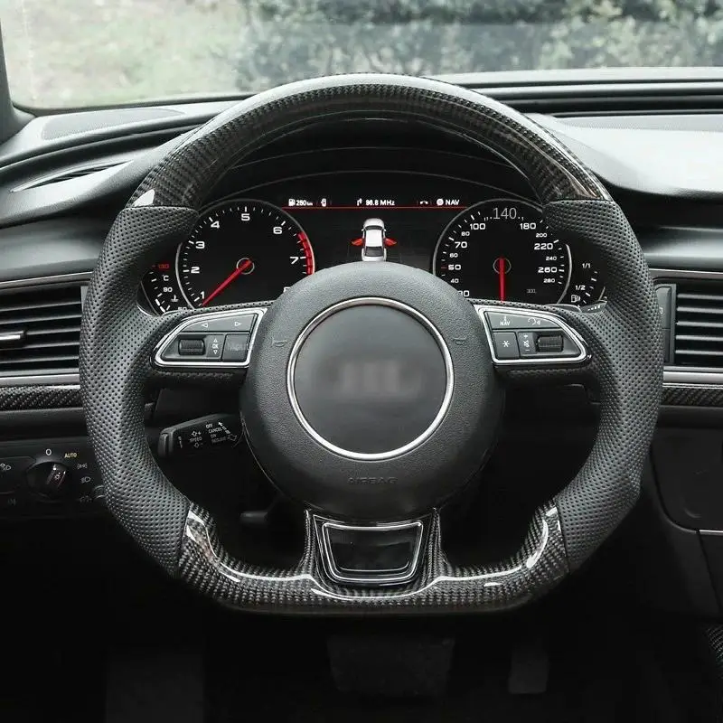 Высокое качество руль из углеродного волокна для Audi полный диапазон R8 A3 A4 A6 A8 L S Q2 Q5 Q7L 8V B8 C7 D4 горячая Распродажа автозапчасть