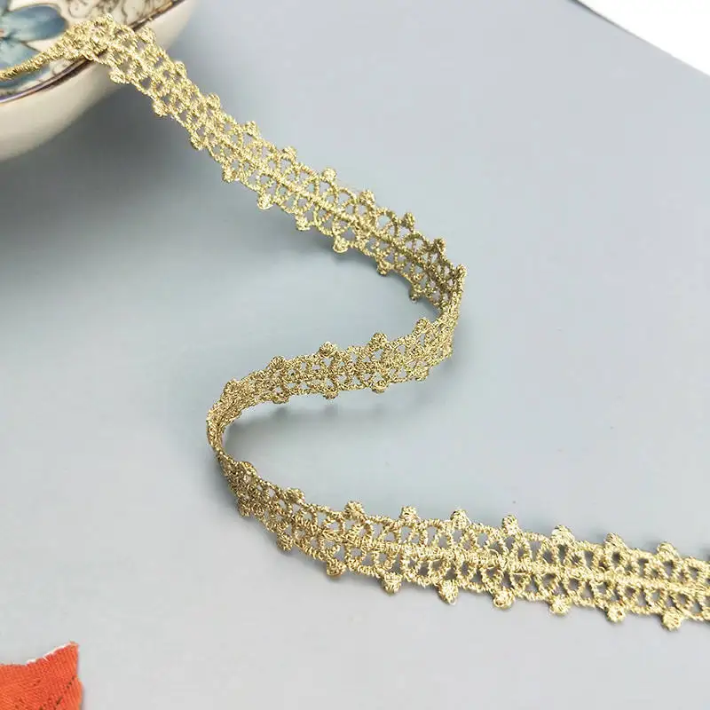 New Product High Grade Metal Trim Lace Ethnic Style Fancy Wedding Dress Embroidery Gold Lace JDB59