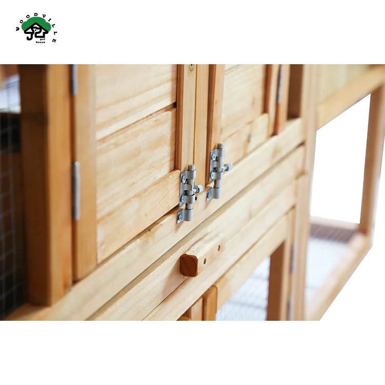 Hot Selling Handmade Custom Commercial Farming Wooden Rabbit Hutch Cage for Sale