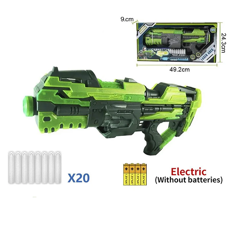Electric Powered Foam Dart Alien Blaster Toy w/ 20 Glow-in-The-Dark Darts,  45ft Max Range