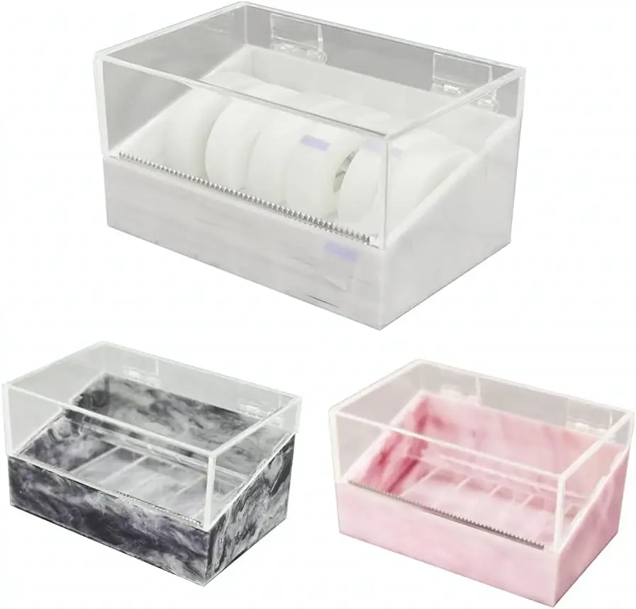Dustproof Eyelash Tape Cutter Acrylic Multi-Grids Tapes Storage Box False Eyelash Tape Dispenser Holder Eyelash Tool
