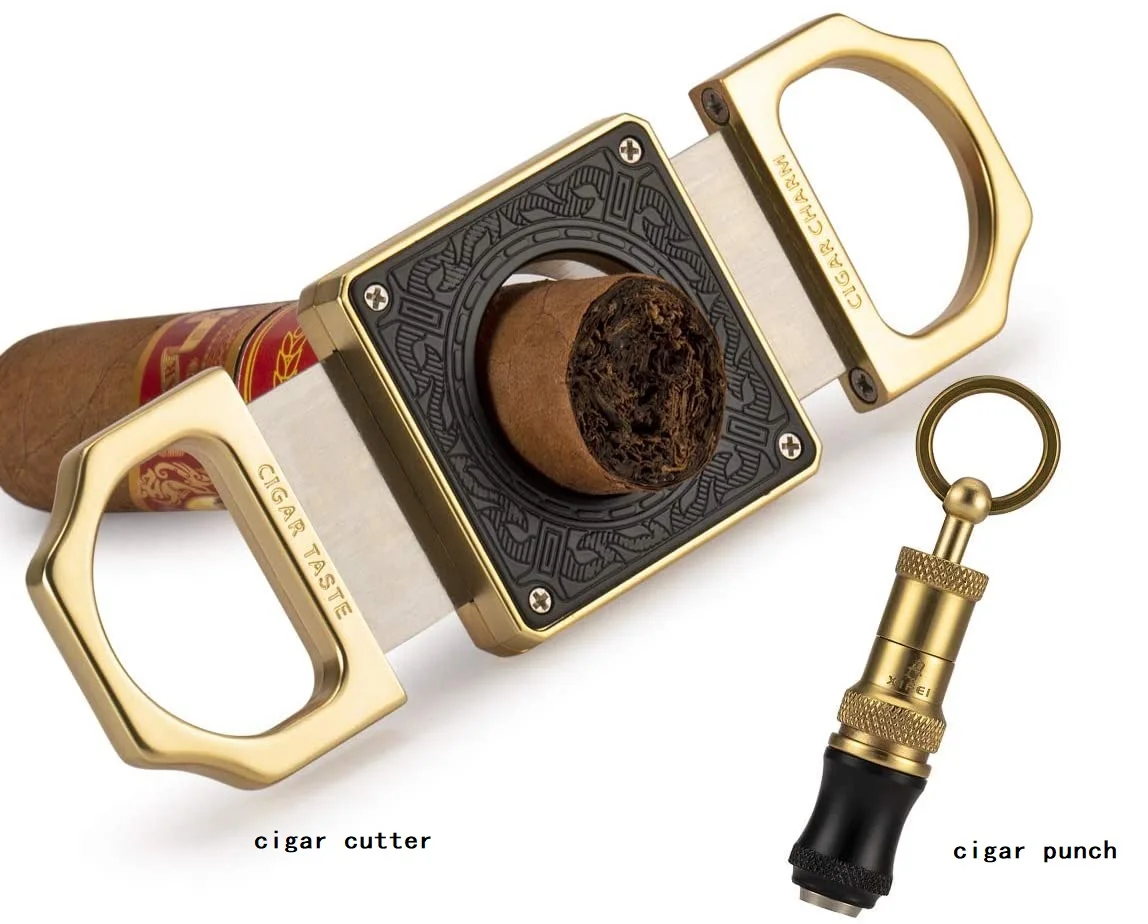  Luxury Unique Custom Design Lighter Cutter Ashtray Tube Cigar Accessories Gift