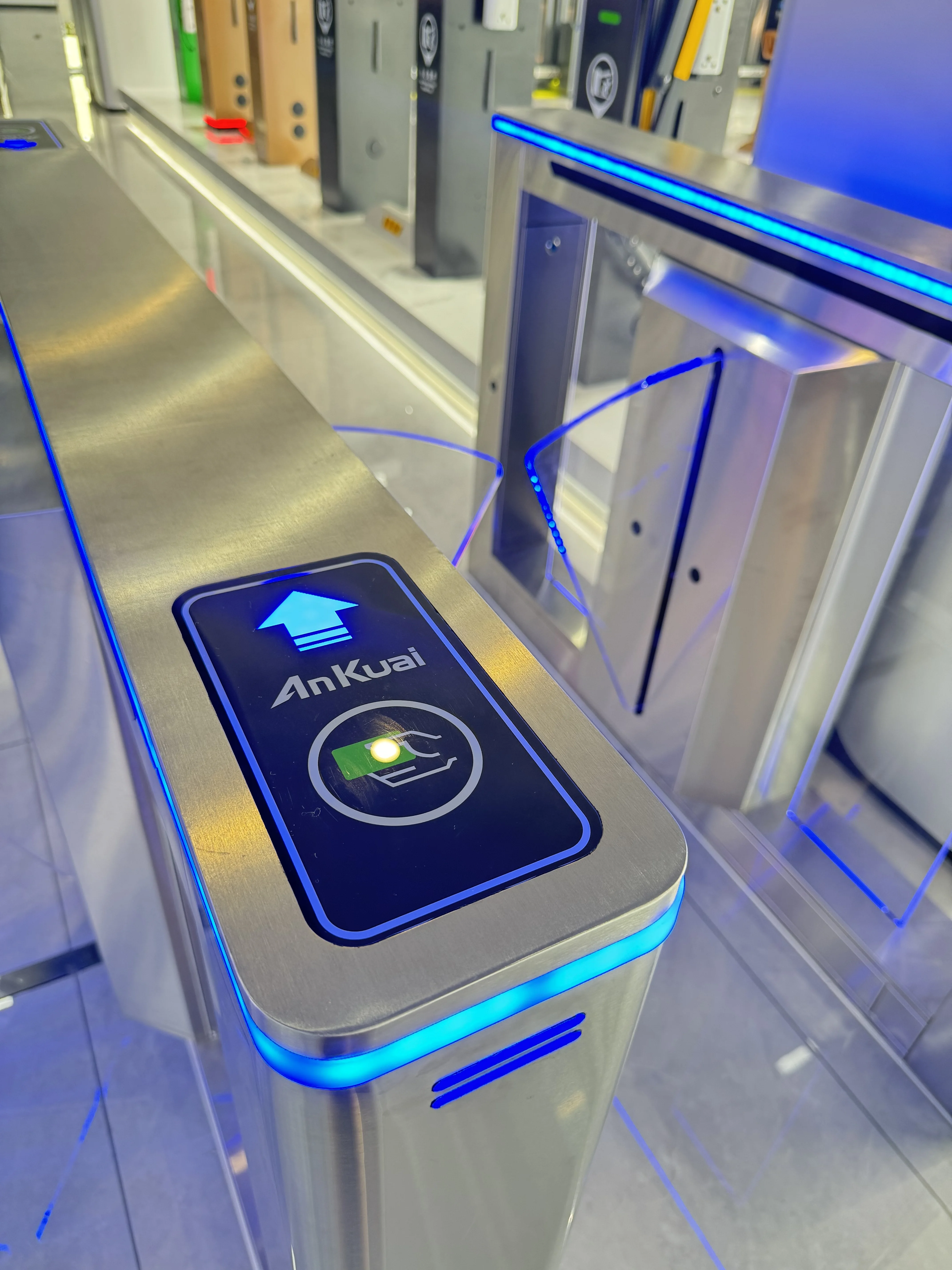 Wholesales price AKT317 Speed Gate Access Control Swipe Card Inner Passage Flap Turnstile For Public Facility Building Office