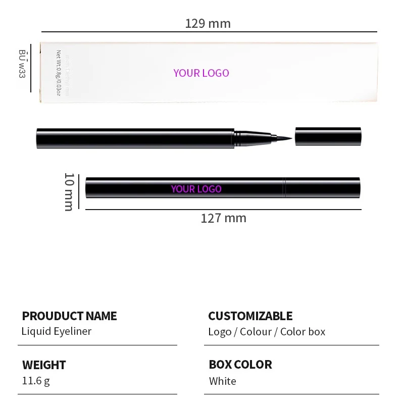 Wholesale Eye Makeup Black Brown Eyeliner Liquid Extremely Fine Waterproof Non Smudge Long Lasting Eyeliner