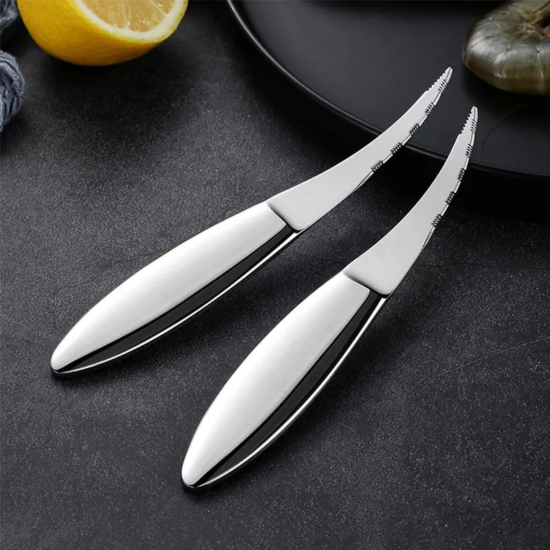 Portable Kitchen Supplies Stainless Steel Peeling Shrimp Lobster Knifes Shrimp Line Knife Practical Seafood Tools