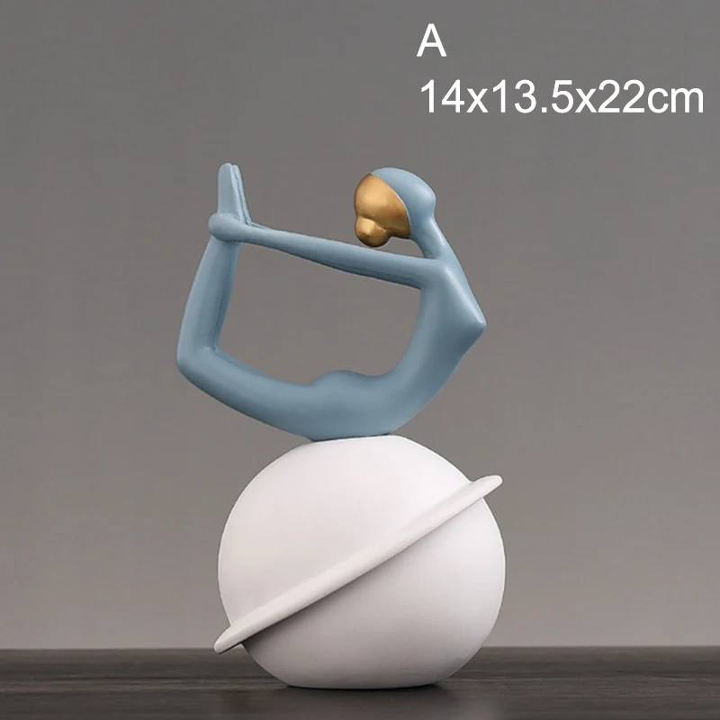 Creative Yoga Sculpture Home Decoration Ornament Resin Modern Art Craft For Wine Cabinet Decor